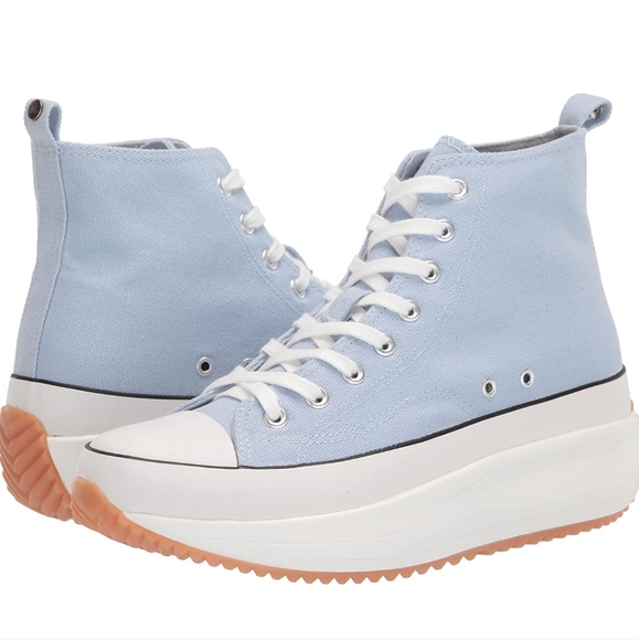 Madden Girl Shoes Madden Girl Winnona Platform High Top Blue Canvas